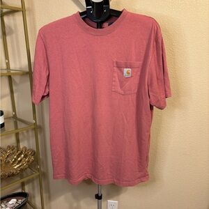 Carhartt Men’s L Tall Original Fit Pocket T Shirt Brick Red Workwear Tee